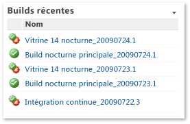 WebPart Builds récentes