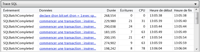 Table Trace SQL