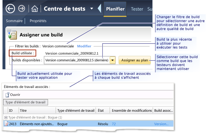 Sélectionner la build