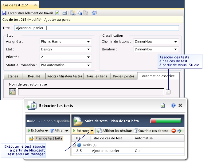 Exécuter des tests automatisés à l'aide du Microsoft Test Manager