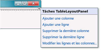 Tâches TableLayoutPanel