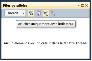 Fenêtre des piles vides et info-bulle