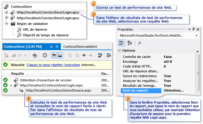 Ajout d'un nom de rapport à une requête Web