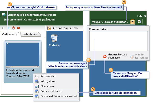 Étapes de connexion à un environnement