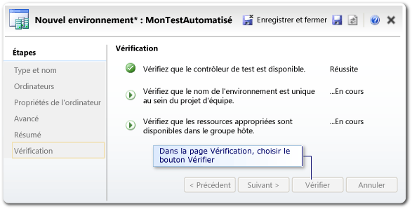 Création d'un environnement SCVMM - vérification de la configuration