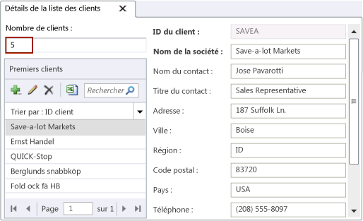 Écran List et Details