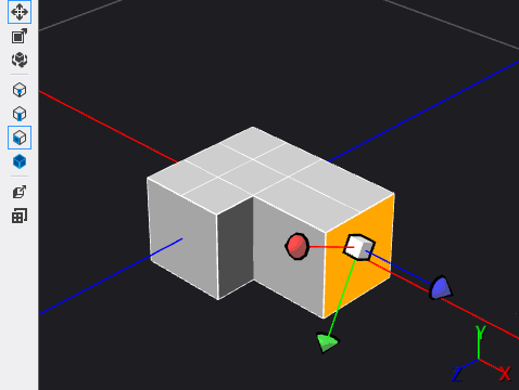 Un côté du cube a été plus extrudé.