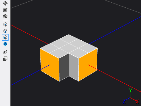 Les côtés du cube ont été extrudés