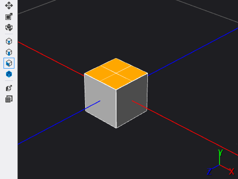 Le haut du cube a été subdivisé