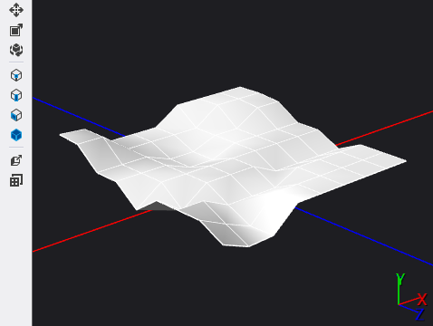 Scène 3-D illustrant un modèle de terrain