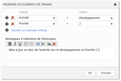 Modifier en bloc (TWA)