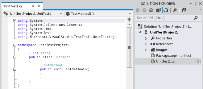 Nouveau projet de test unitaire personnalisé