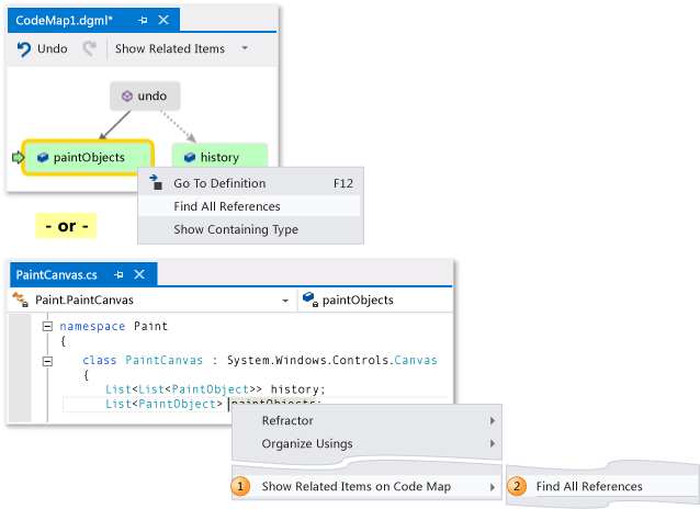 Code de mappage - Rechercher toutes les références