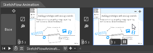 Bouton Durée de suspension et Suspendre SketchFlowAnimation