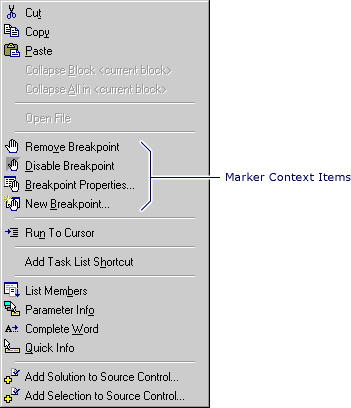 Marker Context Menu