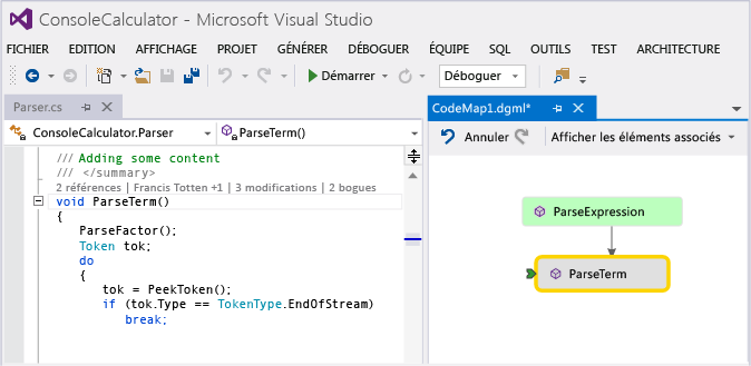 CodeLens - References on code map