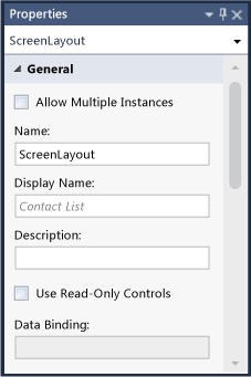 LightSwitch Properties window