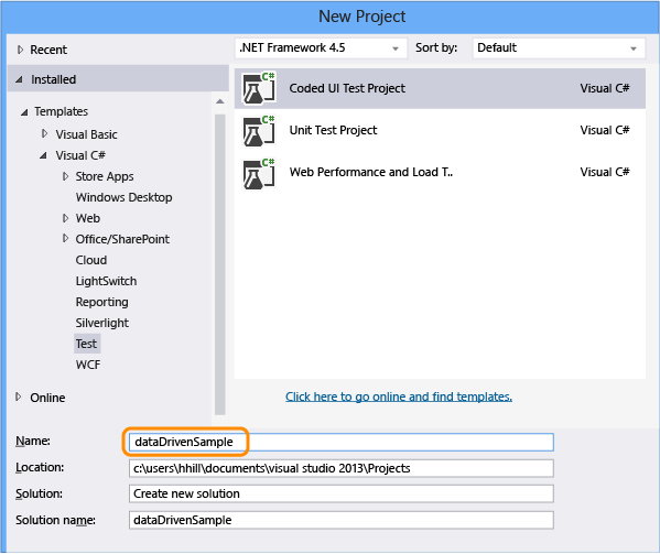 Créer un projet de test d'interface utilisateur codé