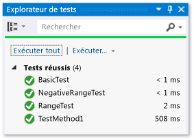 Tous les tests sont concluants