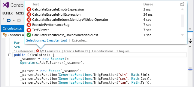 CodeLens - Choose test status in code editor