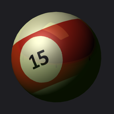 A closeup of the environment mapped billiard ball