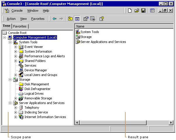 mmc console namespace