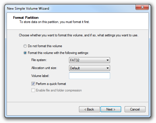 New Simple Volume Wizard