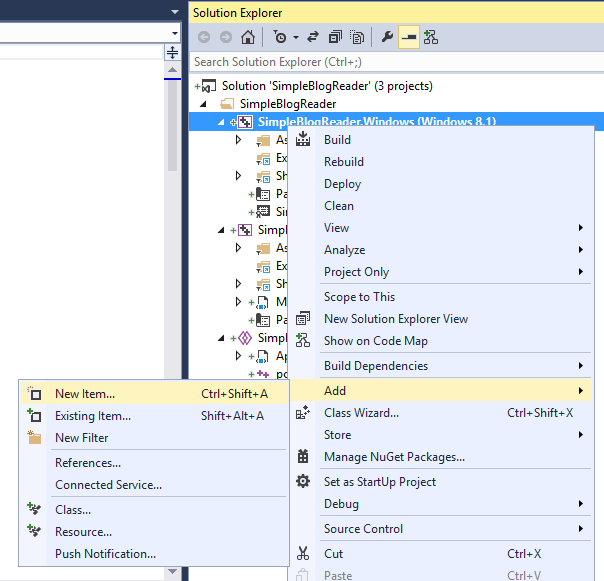 Ajout d’un nouvel élément dans Visual C++