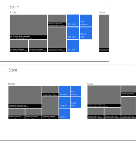 Deux dispositions de vignettes