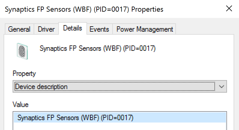 Device Properties device description illustration