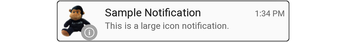 Exemple de notification d’icône volumineuse