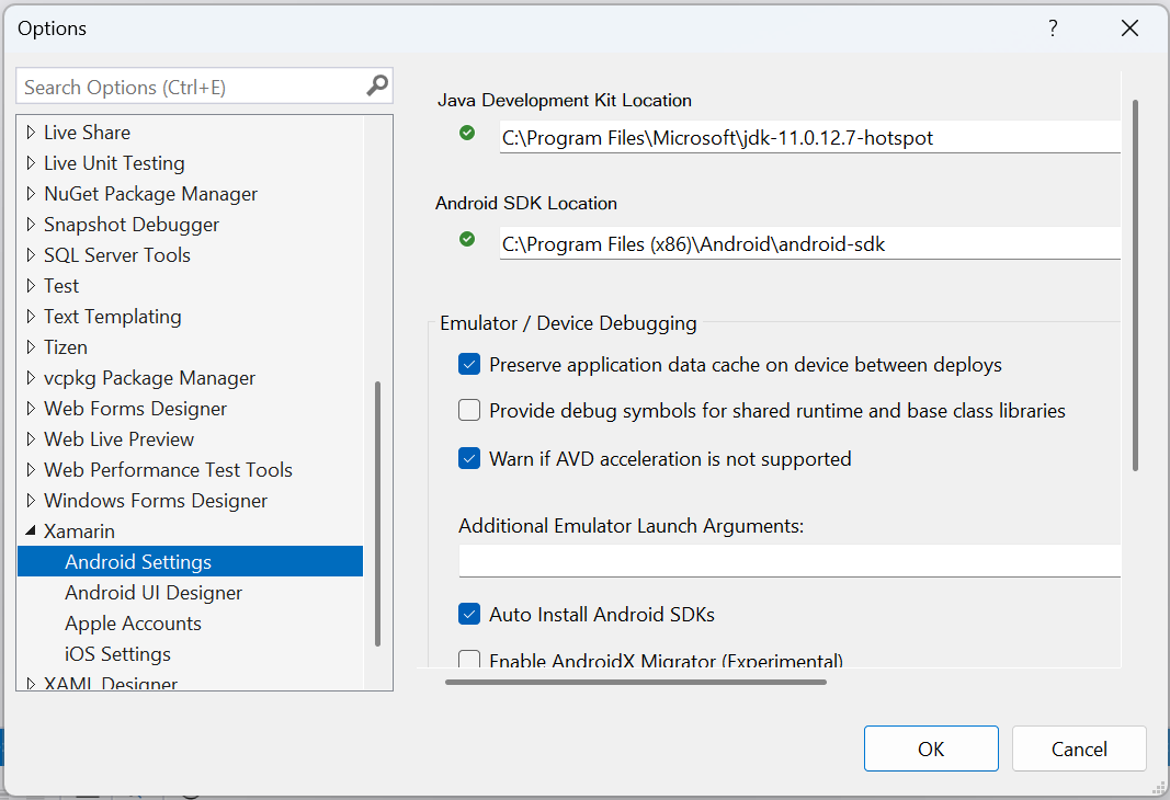 Définition du chemin JDK pour la build Microsoft d’OpenJDK sur Windows