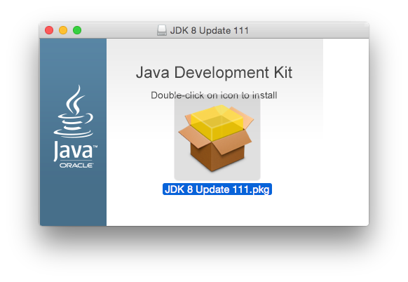 Exécution du programme d’installation du JDK sur macOS