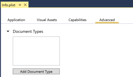 Ouvrez la section Types de documents sous l’onglet Avancé