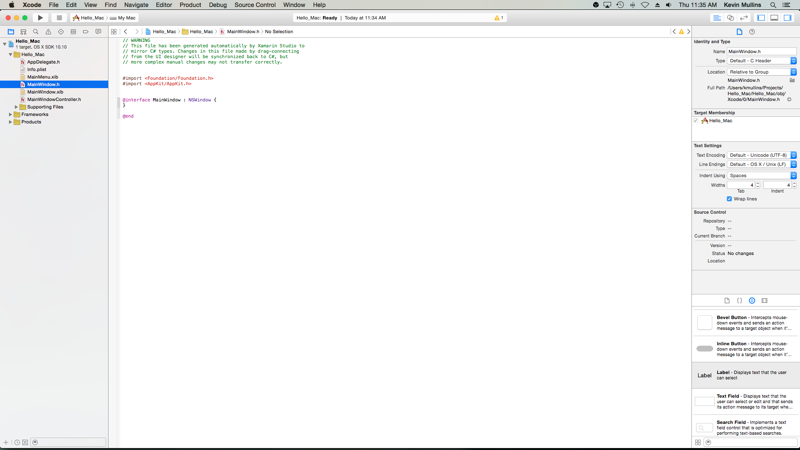 Exemple de fichier .h dans Xcode