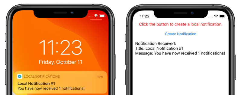 Notifications locales sur iOS