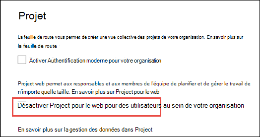 Project pour le web pour votre organization