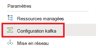 Screenshot showing Kafka configuration option on the Microsoft Purview account page in the Azure Portal.