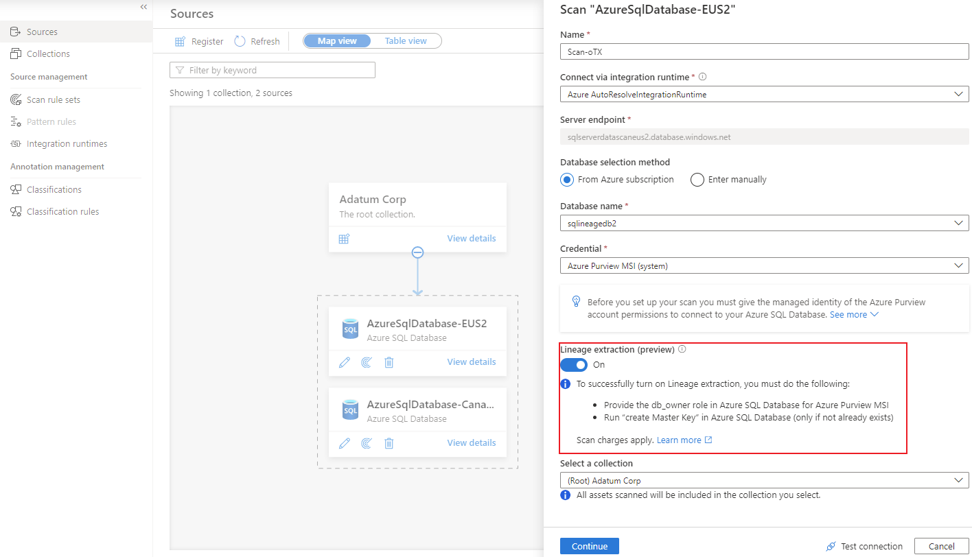 Capture d’écran montrant le volet de création d’une nouvelle analyse, avec l’extraction de traçabilité activée.