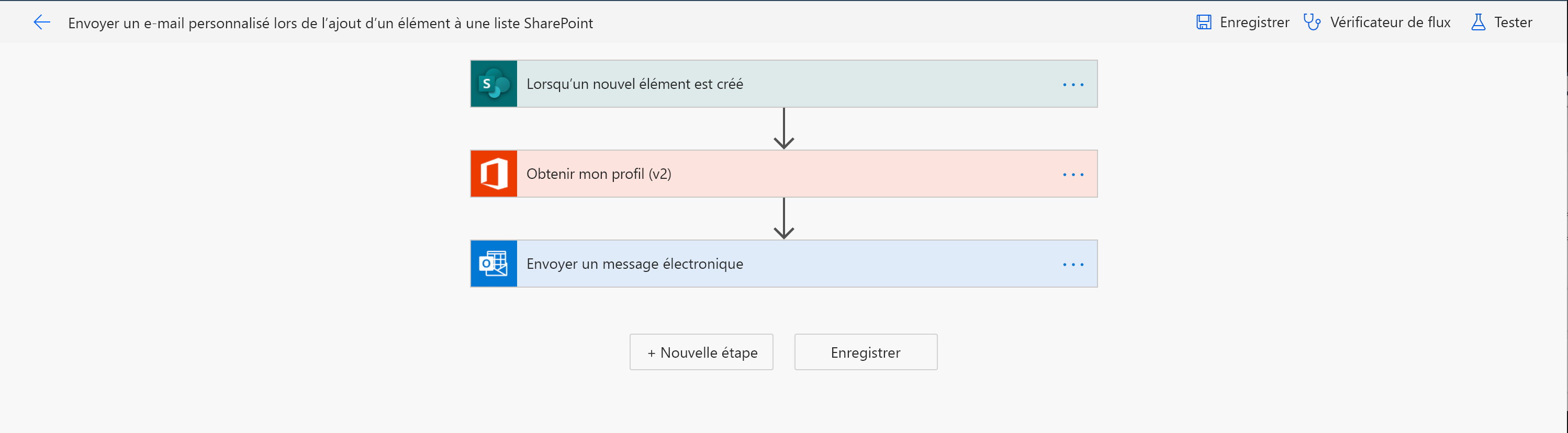 Concepteur de flux : envoyer un e-mail lorsqu’un élément est ajouté à une liste : concepteur de flux