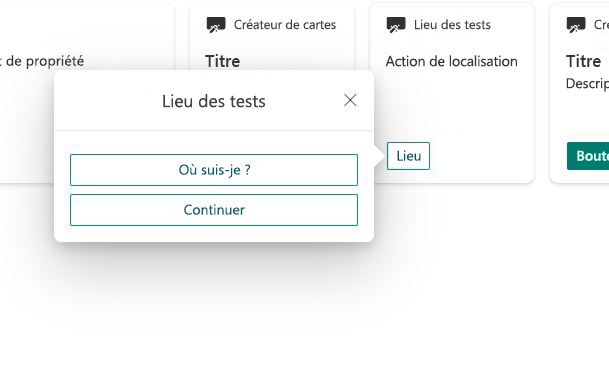 Capture d’écran de l’action de localisation