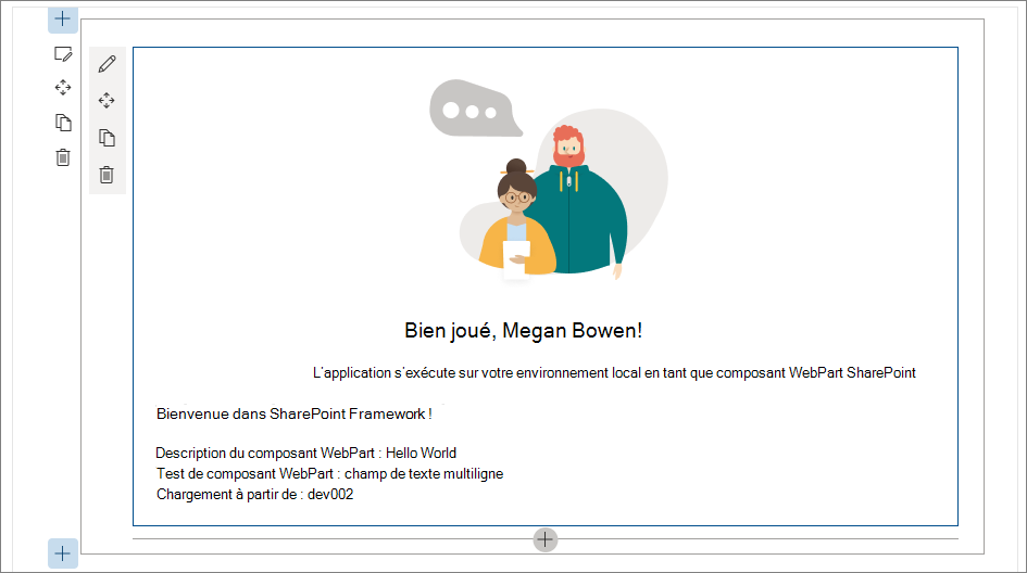 Contexte de la page SharePoint dans un site SharePoint