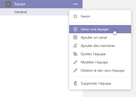 Gérer l’équipe