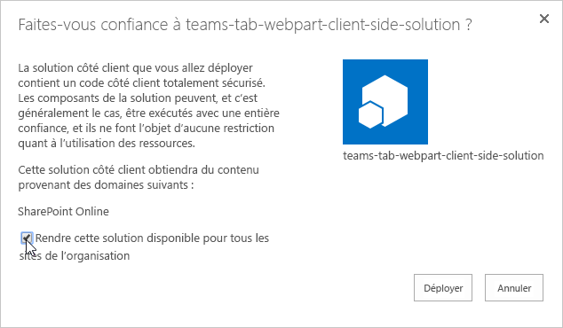 Approuver la solution côté client à déployer