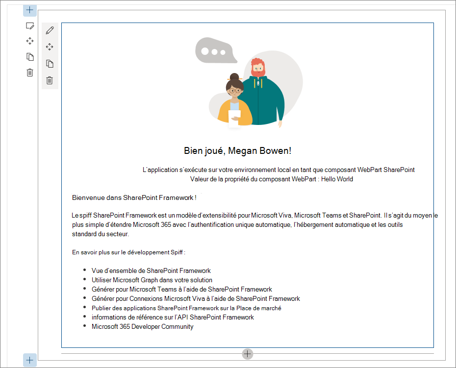 Composant WebPart HelloWorld dans SharePoint Workbench