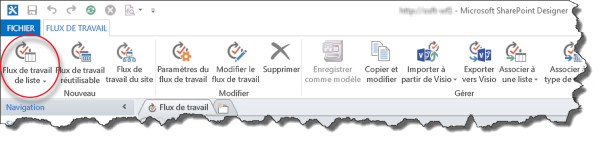 SharePoint Designer 2013 - Nouveau flux de travail de liste