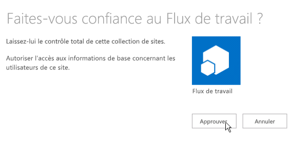 Approuver l’application de flux de travail