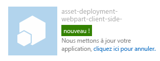 Statut de l'application mis à jour dans la page de contenu du site (classique)