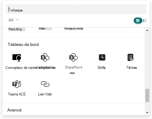 Sélectionner ACE dans la boîte à outils