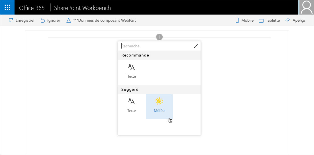 Image encodée en Base64 affichée sous forme d’icône de composant WebPart dans la boîte à outils